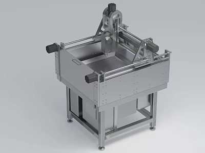 Stainless Steel Industrial Equipment With Frame Structure Support Platform And Mechanical Components 3d model