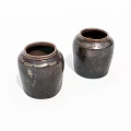 Old pottery jars and crockery old objects 3d model