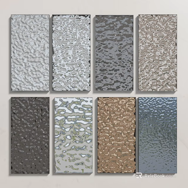 Diverse Textured Metal Panels With Various Surface Patterns And Color Options 3d model
