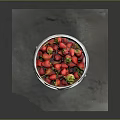 Fresh Ripe Strawberries in White Bucket with Best Berries Label