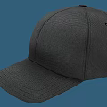 Gray Fabric Baseball Hat With Curved Bill On Blue Background 3d model