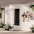 Fairy Tale 2024 Wedding Display With Couple Photo Flower Decorations And Wine Rack