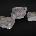 Vintage Metal First Aid Kits With Open Case Containing Scissors Bandages And Medical Supplies