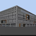 Modern Office Building Exterior Design with White Facade Large Windows Glass Doors and Wooden Accents