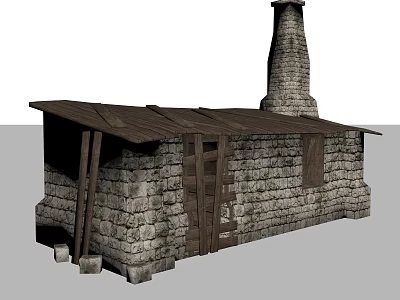Retro Medieval European Building Game House Ancient Building 3d model
