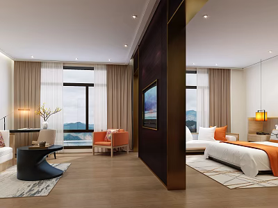 New Chinese Room Hermes Orange Hotel Homestay Room 3d model New Chinese Room Hermes Orange Hotel Homestay Room 3d model