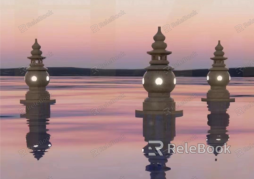 West Lake Three Pond Stone Pagoda Reflecting the Moon model