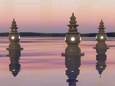 West Lake Three Pond Stone Pagoda Reflecting the Moon model