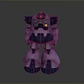 Purple Gray Robot Figure With Red Head Light And Mechanical Armor Joint Structure 3d model