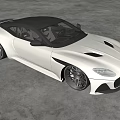 White Sports Car In Modern Indoor Space With Shiny Floor And Grid Ceiling