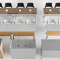 Diverse Office Desks With Matching Chairs Wooden Metal Finishes Gray White Brown Designs