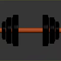 Black Dumbbell With Orange Handle For Home Fitness And Daily Use