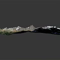 Natural Landscape Design With 3D Terrain Model Featuring Mountains Green Vegetation And Water Areas