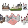 Various Intricate Castle Models With Different Architectural Styles And Towers