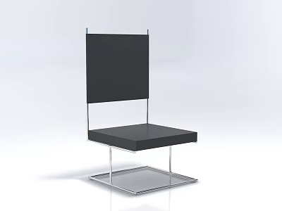 Modern Minimalist Single Chair With Black Seat Backrest And Chrome Metal Frame 3d model