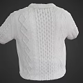 White Cable Knit Sweater with Crew Neck Design Soft Warm Winter Wear