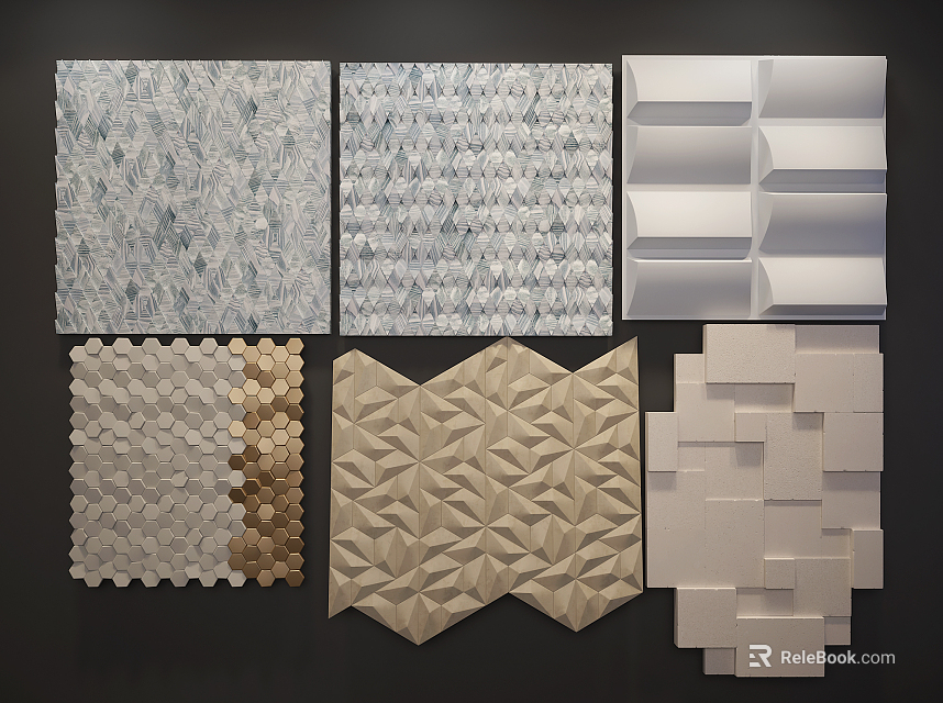 Decorative Wall Panels Featuring Textured Surfaces Geometric Patterns And 3D Designs 3d model 