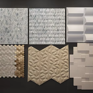 Modern wall decoration board wave board 3d model