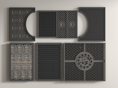 Chinese tile background wall model