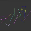 Black Metal Rods and Brackets in Scattered Arrangement on White Background