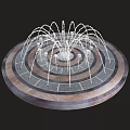 Decorative Garden Ornament Circular Fountain With Multi Layered Stone Design And Water Jets