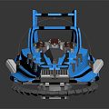 Blue Futuristic Sci Fi Vehicle With Stripes Open Cockpit And Sleek Design