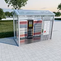 24 Hour Self Service Library Building with Transparent Roof and Green Surroundings in Urban Plaza