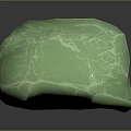 Green Polyhedral Raw Stone Material With Natural Textured Surface And Glossy Finish