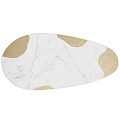 Elegant Modern Dining Table With White Marble Tabletop And Gold Metal Base 3d model