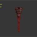 Rusty Metal Bolt With Spiral Threaded Shaft And Worn Head Structure 3d model
