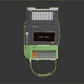 Portable Computer Device With Green And Gray Design Display Screen Multiple Ports And Handle 3d model
