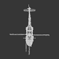 Military Helicopter With Extended Rotor Blades Open Doors And Detailed Fuselage Design