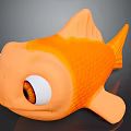 Orange Cartoon Aquatic Animal Fish With Big Eyes And Toy Design