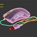 Ergonomic Wired Computer Mouse With Green LED Lights And USB Cable
