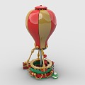 LEGO Toy Blocks Hot Air Balloon Santa Claus Christmas Gift Christmas 3d model