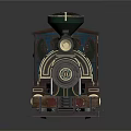 Vintage Steam Train Model With Red Roof And Blue Carriages Detailed Design
