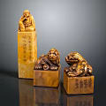 Traditional Carved Furniture Decor Pieces With Lion And Human Figure Statues