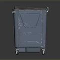 WasteMasters Commercial Blue Waste Container With Black Lid Red Latches And Wheels