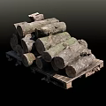 Arbor Logs Neatly Stacked On Wooden Pallet With Natural Bark And Rustic Appeal