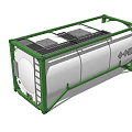 Industrial Equipment Featuring Green Frame And White Cylindrical Storage Tank Design