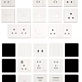 Various Types of Switch Panels in White and Black Colors for Home Use