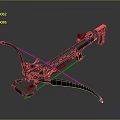 Modern Crossbow Weapon with Mechanical Structure Black Bow Arms Red Accents and Precision Aiming Device