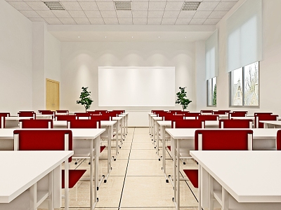 modern classroom 3d model