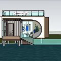 Modern Detached Villa Built Over Water Pool With Glass Elements And Terrace Surrounded By Trees