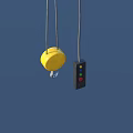 Industrial Equipment Featuring Yellow Hoist And Control Panel With Color Buttons