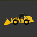 Yellow Heavy Duty Construction Loader With Large Bucket And Black Tires