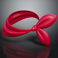 Red Bowknot Ring Shape Decorative Ornament Set With Modern Sleek Glossy Finish