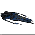 Futuristic Blue Sci-Fi Spaceship With Sleek Design Aerodynamic Wings And Illuminated Accents