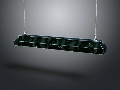 Black Long Rectangular Pendant Light With Textured Surface Hanging In Modern Space 3d model