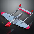 Silver Airplane With Red Wings Tail Propeller And Sleek Design Features 3d model